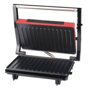 Muvip Sandwich Maker Piastra Grill in Acciaio Inox 750W - Piastra Superiore Inclinabile - Pressione Uniforme - Maniglia Cold Touch