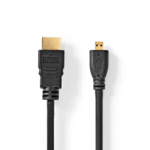 NEDIS CAVO HDMI TO MICRO HDMI M/M 2MT ALTA VELOCITA CON ETHERNET CVGP34700BK20