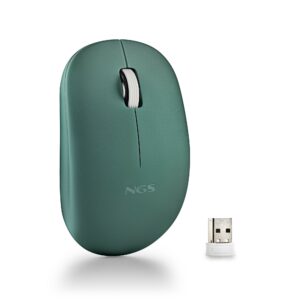 Ngs Mouse Wireless 2.4 Ghz,Con Rotella, Silenzioso, Usb Nano, Verde