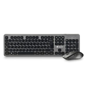 NGS IDOL KIT tastiera Mouse incluso RF Wireless QWERTY Nero, Argento