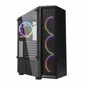 NOUA CASE MID-TOWER DEMON T8 USB 3.0 FAN DUAL HALO RGB BLACK NO ALIM CS0718AG-T8K645