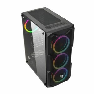 NOUA CASE MID-TOWER SMASH S1 USB 3.0 FAN DUAL HALO RGB BLACK NO ALIM CS1217AG-S1K945