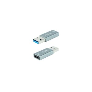 Nanocable 10.02.0013 adattatore per inversione del genere dei cavi USB A Grigio