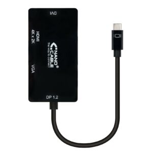 Nanocable 10.16.4301-BK cavo e adattatore video 0,1 m USB tipo-C VGA (D-Sub)+ HDMI + DVI Nero