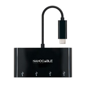 Nanocable 10.16.4401-BK hub di interfaccia USB 3.2 Gen 1 (3.1 Gen 1) Type-C Nero