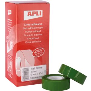 Nastro adesivo Apli Green 19 mm x 33 m - Resistente agli strappi - Facile da tagliare - Adesivo verde di alta qualità