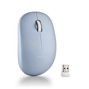 Ngs Mouse Wireless 2.4 Ghz,Con Rotella, Silenzioso, Usb Nano, Azzurro