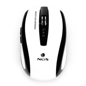 Ngs Mouse Wireless Rf 2,4 Ghz Con Nano Ricevitore Usb. Risoluzione 800/1600 Dpi. Colore Nero/Bianco