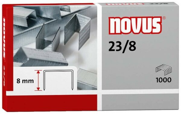 Novus 23/8 Super Scatola da 1000 Graffe 23/8 Zincate per Cucitrici Grosse