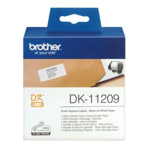 ORIGINALE Brother Etichette Nero su bianco DK-11209 etichette in carta per indirizzi, 29x62 mm bianco 800 et./ruolo