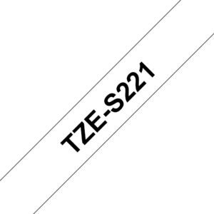 ORIGINALE Brother Nastro Nero su bianco TZe-S221 TZ-S221 9 mm x 8 m, laminato