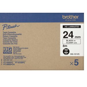 ORIGINALE Brother Nastro Nero su trasparente HGe-151V5