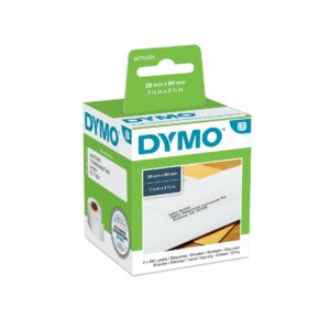 ORIGINALE DYMO Etichette Bianco S0722370 99010 bianche etichette per l'idirizzio, 89x28mm, 2x130