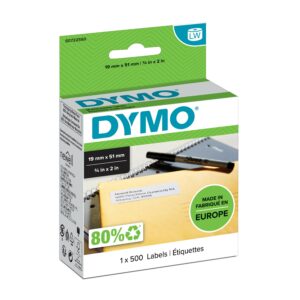 ORIGINALE DYMO Etichette Bianco S0722550 11355 etichette bianche, 19x51mm, 500 pezzi