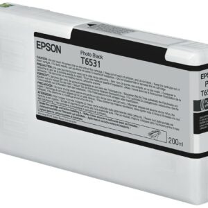 ORIGINALE Epson Cartuccia d'inchiostro Nero (Foto) C13T653100 T6531 200ml