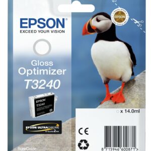 ORIGINALE Epson Cartuccia d'inchiostro Trasparente C13T32404010 T3240 3350 pagine 14ml Gloss Optimizer