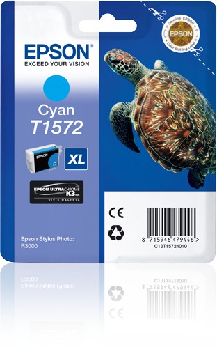 ORIGINALE Epson Cartuccia d'inchiostro ciano C13T15724010 T1572 XL 2300 pagine 25,9ml