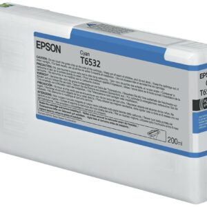 ORIGINALE Epson Cartuccia d'inchiostro ciano C13T653200 T6532 200ml