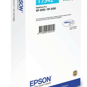 ORIGINALE Epson Cartuccia d'inchiostro ciano C13T754240 T7542 XXL 7000 pagine 69ml XXL