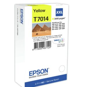 ORIGINALE Epson Cartuccia d'inchiostro giallo C13T70144010 T7014 XXL 3400 pagine XXL