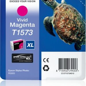 ORIGINALE Epson Cartuccia d'inchiostro magenta C13T15734010 T1573 XL 2300 pagine 25,9ml