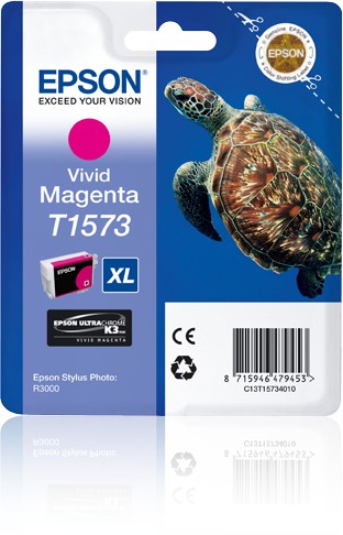 ORIGINALE Epson Cartuccia d'inchiostro magenta C13T15734010 T1573 XL 2300 pagine 25,9ml