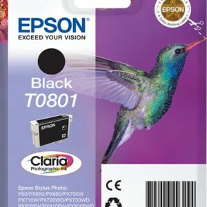 ORIGINALE Epson Cartuccia d'inchiostro nero C13T08014011 T0801 330 pagine 7,4ml