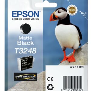 ORIGINALE Epson Cartuccia d'inchiostro nero C13T32484010 T3248 650 pagine 14ml