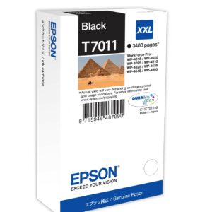 ORIGINALE Epson Cartuccia d'inchiostro nero C13T70114010 T7011 XXL 3400 pagine XXL