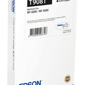 ORIGINALE Epson Cartuccia d'inchiostro nero C13T908140 T9081 XL 5000 pagine 100ml XL