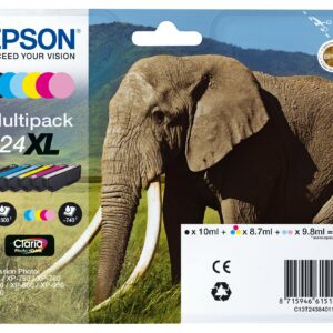 Epson Elephant Multipack 6 colori 24XL Inchiostri Claria Photo HD