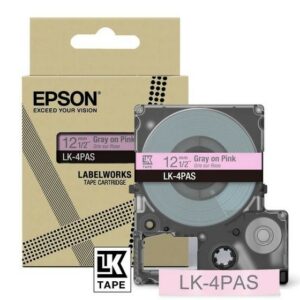 ORIGINALE Epson Nastro GrigiosuRosa LK-4PAS C53S672103