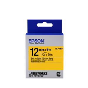 ORIGINALE Epson Nastro Nero su giallo LK-4YBP C53S654008