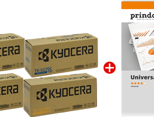 ORIGINALE Kyocera Value Pack nero / ciano / magenta / giallo TK-5270 MCVP 01 + Prindo Universal Papier 500 fogli