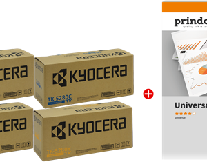 ORIGINALE Kyocera Value Pack nero / ciano / magenta / giallo TK-5280 MCVP + Prindo Universal Papier 500 fogli