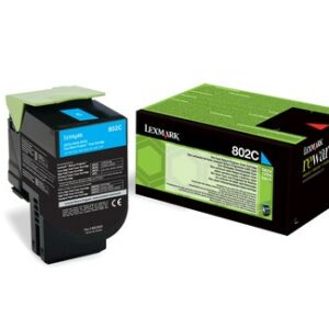 ORIGINALE Lexmark toner ciano 802C 80C20C0 1000 pagine cartuccia di stampa riutilizzabile