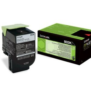 ORIGINALE Lexmark toner nero 802K 80C20K0 1000 pagine cartuccia di stampa riutilizzabile