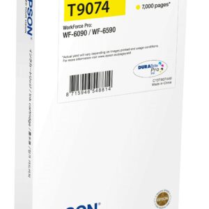 ORIGINALE Epson Cartuccia d'inchiostro giallo C13T907440 T9074 XXL 7000 pagine 69ml XXL