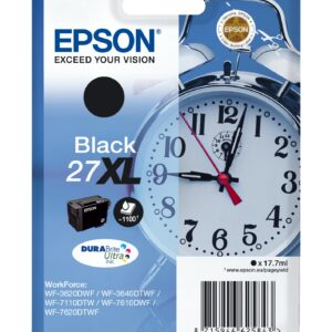 ORIGINALE Epson Cartuccia d'inchiostro nero C13T27114012 27 XL 1100 pagine 17,7ml XL