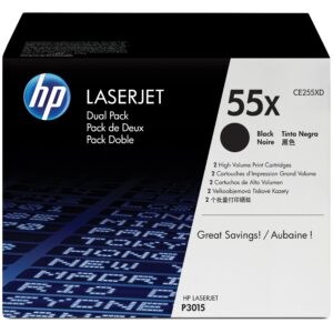 Originale Hp Toner Nero 55X Per Lj P3015 12.500 Pag (Conf 2 Pz)