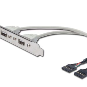 Pannello Slot Con 2 Connettori Esterni Usb 2,0 Tipo A, Femmina - Connettori Interni Alla Piastra Madre 2X5 Pin 2,54 Mm