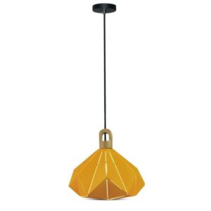 Pendant Light Pastel Wooden Prism Yellow 320*270mm