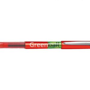 Penna Pilot Greenball a Inchiostro Liquido - Ricaricabile - Realizzata con Plastica Riciclata - Punta Media 0.7mm - Linea 0.35mm - Colore Rosso