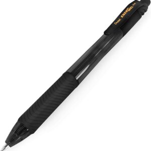 Penna a sfera a scatto Pentel Energel X - Punta da 0,7 mm - Linea da 0,35 mm - Inchiostro gel - Ricaricabile - Grip Grip - 50% di materiali riciclati - Colore nero