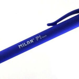 Penna a sfera a scomparsa Milan P1 Touch - Punta tonda da 1 mm - Inchiostro a base di olio - Scrittura scorrevole - Scrittura 1.200 m - Colore blu