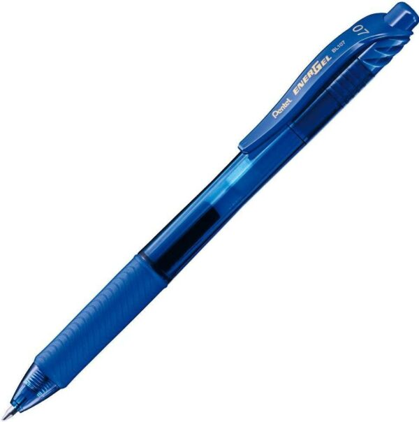 Penna a sfera retrattile Pentel Energel X - Punta da 0,7 mm - Linea da 0,35 mm - Inchiostro gel - Ricaricabile - Grip Grip - Materiali riciclati al 50% - Colore blu