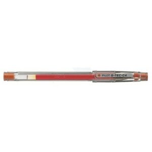 Penna gel Pilot G-Tec C4 - Extra fine - Ricaricabile - Punta a sfera da 0,4 mm - Corsa da 0,2 mm - Colore arancione