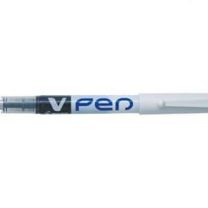 Penna stilografica Pilot V-Pen - Usa e getta - Inchiostro liquido cancellabile - Punta in acciaio - Tratto 0,5 mm - Colore blu