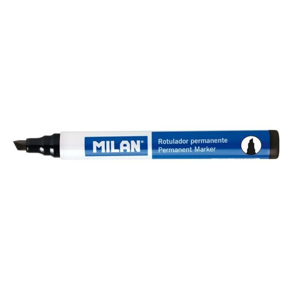 Pennarelli indelebili Milan Punta a scalpello - Punta 1 - 4 mm - Inchiostro a base di alcool - Colore nero