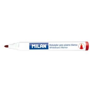 Pennarelli per lavagna bianca Milan con punta tonda - Punta da 4,7 mm - Inchiostro a base di alcool - Cancellabile a secco - Colore rosso